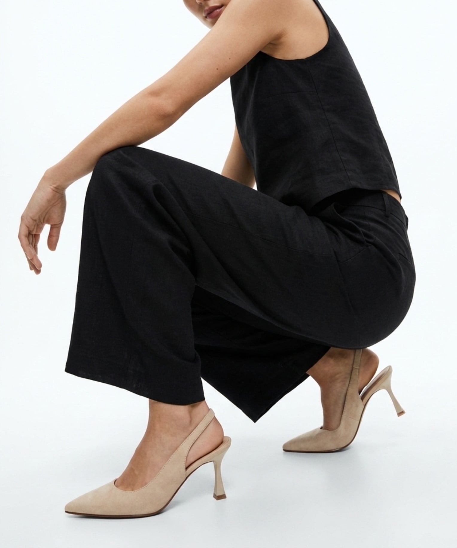 Zapato tac&oacute;n destalonado ante